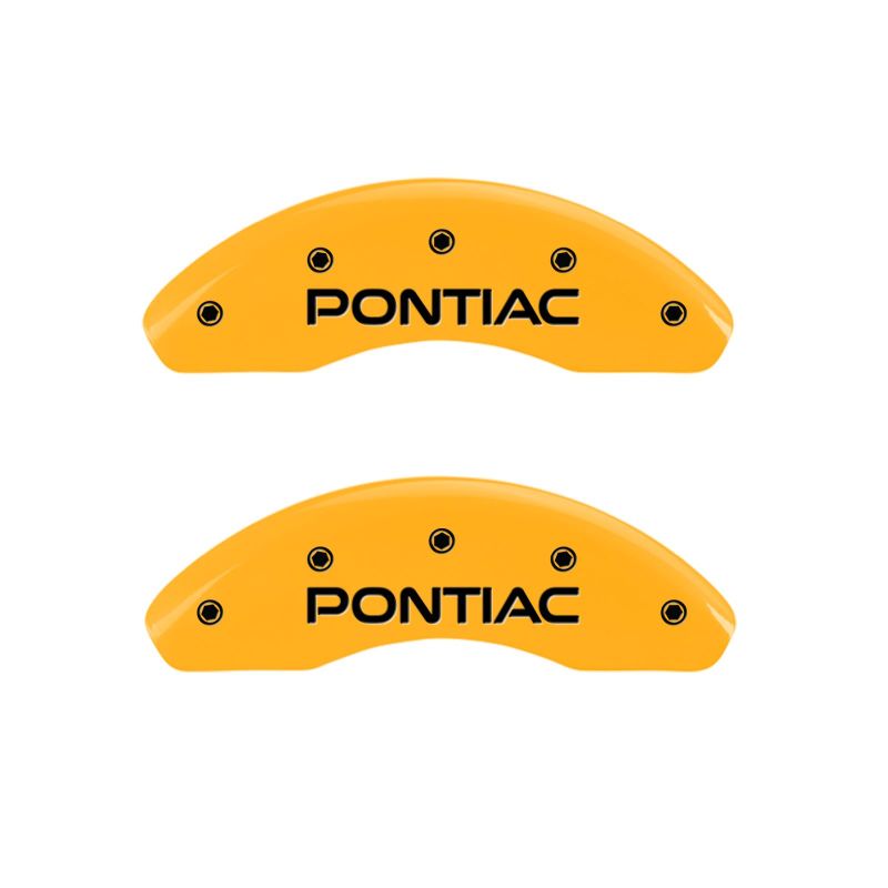 MGP 4 Caliper Covers Engraved Front Pontiac Rear Arrow Yellow Finish Black Char 2006 Pontiac G6