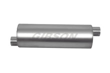 Laden Sie das Bild in den Galerie-Viewer, Gibson SFT Superflow Offset/Offset Round Muffler - 8x24in/3in Inlet/3in Outlet - Stainless