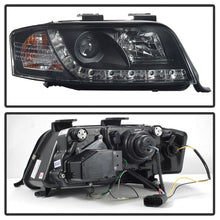 Cargar imagen en el visor de la galería, Spyder Audi A6 02-04 Projector Headlights Halogen Model Only - DRL Black PRO-YD-ADA601-DRL-BK