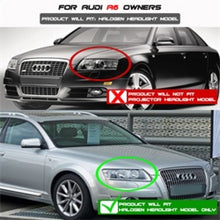 Cargar imagen en el visor de la galería, Spyder Audi A6 05-07 Projector Headlights Halogen Model Only - DRL Black PRO-YD-ADA605-DRL-BK