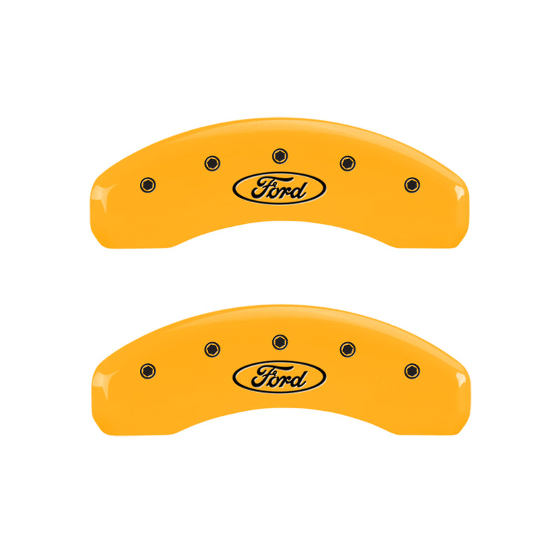 MGP 4 Caliper Covers Engraved F & R Oval Logo/Ford Yellow Finish Black Char 2005 Ford Excursion