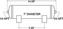 Carica l&#39;immagine nel visualizzatore di Gallery, Firestone Air Tank 2 Gallon 7in. x 14.5in. (2) 1/4in. NPT Ports 150 PSI Max - Black (WR17609126)