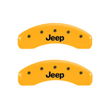 गैलरी व्यूवर में इमेज लोड करें, MGP 4 Caliper Covers Engraved Front &amp; Rear JEEP Yellow finish black ch