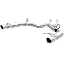 Cargar imagen en el visor de la galería, MagnaFlow Axle Back, SS, 3in, Competition, Dual Split Polished 4.5in Tip 2015 Ford Mustang GT V8 5.0