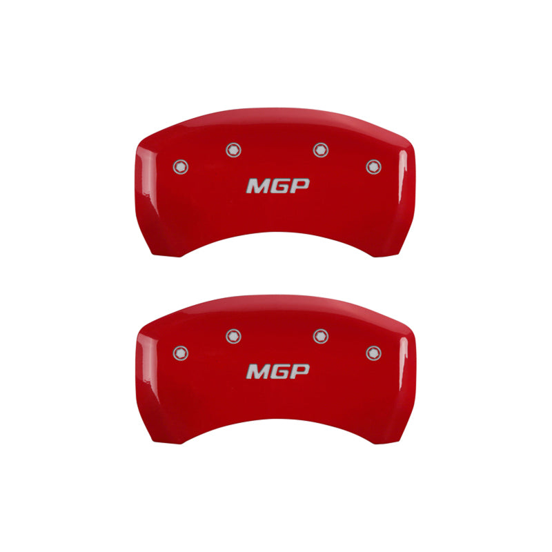 MGP 4 Caliper Covers Engraved Front & Rear MGP Red Finish Silver Characters 2019 Cadillac XT5