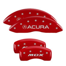 Laden Sie das Bild in den Galerie-Viewer, MGP 4 Caliper Covers Front Acura Rear MDX Red Finish Silver Characters