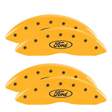 गैलरी व्यूवर में इमेज लोड करें, MGP 4 Caliper Covers Engraved Front &amp; Rear Oval logo/Ford Yellow finish black ch