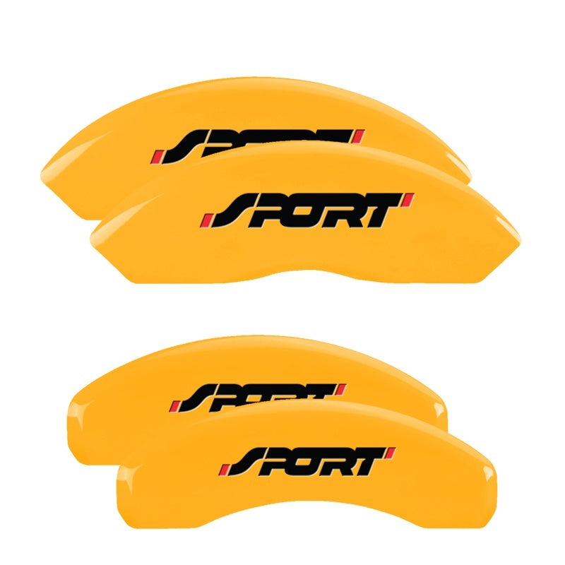 MGP 4 Caliper Covers Engraved Front & Rear Edge Yellow finish black ch