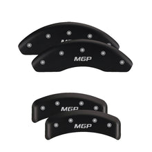 Cargar imagen en el visor de la galería, MGP 4 Caliper Covers Engraved Front &amp; Rear Block/Challenger Black finish silver ch