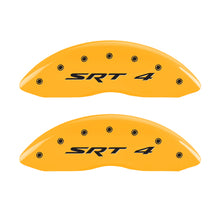 Cargar imagen en el visor de la galería, MGP 4 Caliper Covers Engraved Front &amp; Rear SRT4 Yellow finish black ch