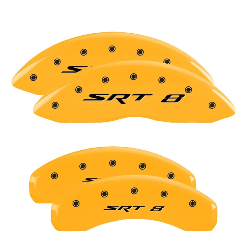 MGP 4 Caliper Covers Engraved Front & Rear Srt8 Yellow Finish Black Char 2006 Jeep Commander