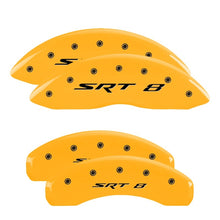 गैलरी व्यूवर में इमेज लोड करें, MGP 4 Caliper Covers Engraved Front &amp; Rear Srt8 Yellow Finish Black Char 2006 Jeep Commander