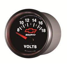 गैलरी व्यूवर में इमेज लोड करें, Autometer GM Bowtie Black 2-1/16 Voltmeter 8-18V