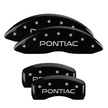 Laden Sie das Bild in den Galerie-Viewer, MGP 4 Caliper Covers Engraved Front Pontiac Engraved Rear Arrow Black finish silver ch