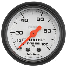 Charger l&#39;image dans la galerie, Autometer Phantom 2-1/16in 0-100 PSI Mechnical Exhaust (Drive) Pressure Gauge