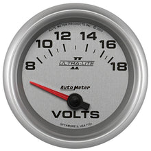 Load image into Gallery viewer, Autometer Ultra-Lite II 2-5/8in 18V Electric Voltmeter Gauge