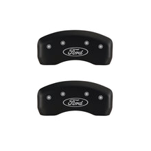 Laden Sie das Bild in den Galerie-Viewer, MGP 4 Caliper Covers Engraved Front &amp; Rear Oval logo/Ford Red finish silver ch