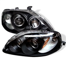 Cargar imagen en el visor de la galería, Spyder Honda Civic 99-00 Projector Headlights LED Halo Black High H1 Low H1 PRO-YD-HC99-AM-BK