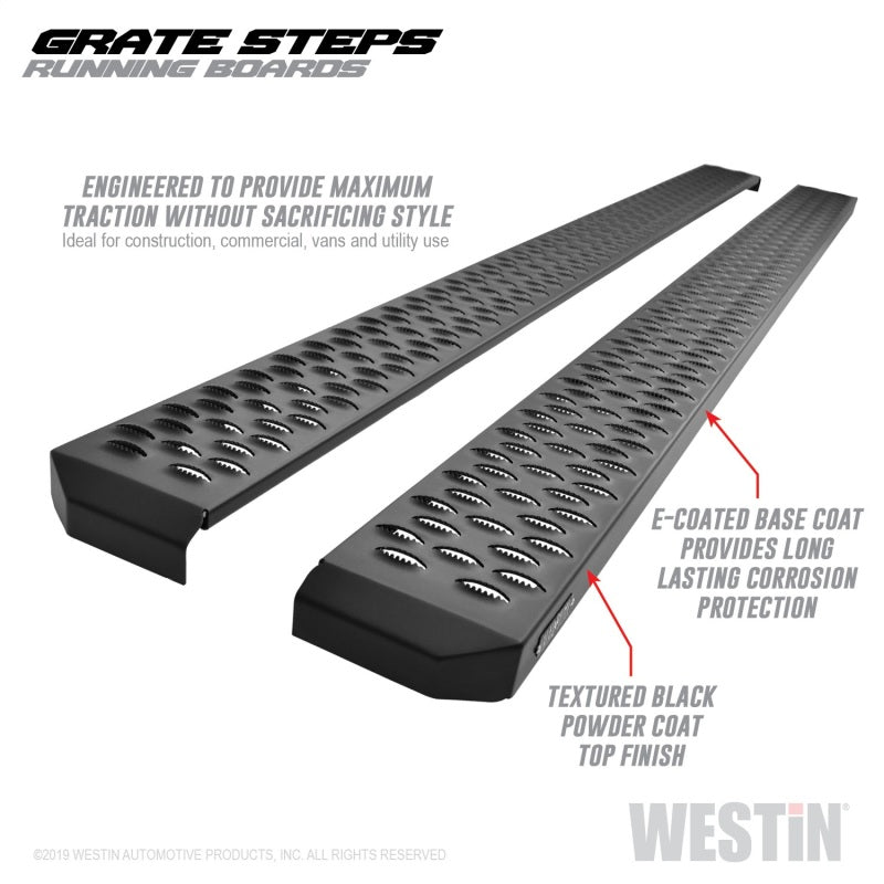 Westin Grate Steps Running Boards 90 in - Textured Black