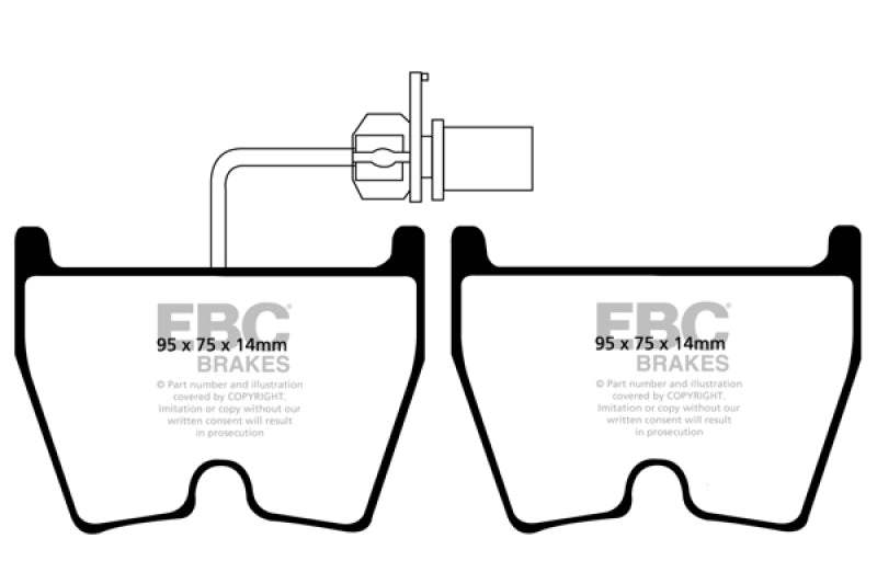 EBC 06-09 Audi RS4 4.2 (Cast Iron Rotors) Orangestuff Front Brake Pads