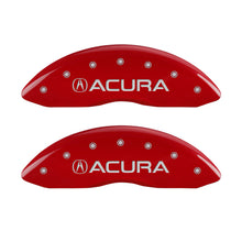 Laden Sie das Bild in den Galerie-Viewer, MGP 4 Caliper Covers Engraved Front Acura Engraved Rear MDX Red finish silver ch