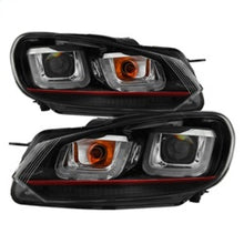 Cargar imagen en el visor de la galería, Spyder Volkswagen Golf / GTI 10-13 Version 3 Projector Headlights - Black PRO-YD-VG10V3R-DRL-BK