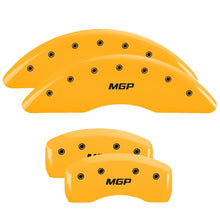 गैलरी व्यूवर में इमेज लोड करें, MGP 4 Caliper Covers Engraved Front &amp; Rear Jeep Yellow Finish Black Char 2006 Jeep Wrangler