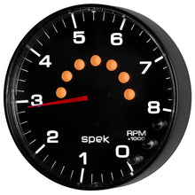 Charger l&#39;image dans la galerie, Autometer Spek-Pro Gauge Tachometer 5in 8K Rpm W/Shift Light &amp; Peak Mem Black/Black