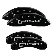 गैलरी व्यूवर में इमेज लोड करें, MGP 4 Caliper Covers Engraved Front &amp; Rear Oval Logo/Ford Black Finish Silver Char 2013 Ford F-150