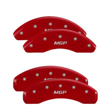 Laden Sie das Bild in den Galerie-Viewer, MGP Front set 2 Caliper Covers Engraved Front MGP Red finish silver ch