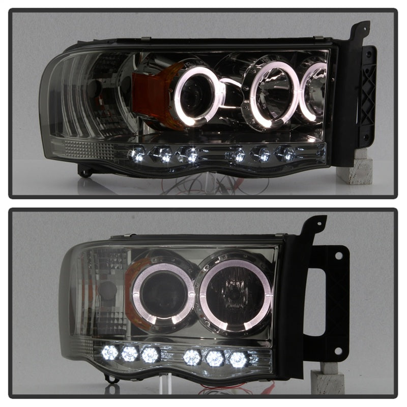 Spyder Dodge Ram 1500 02-05/Ram 2500 03-05 Projector Headlights LED Halo LED Smke PRO-YD-DR02-HL-SMC