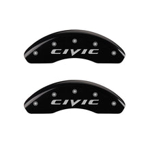 Charger l&#39;image dans la galerie, MGP Front set 2 Caliper Covers Engraved Front 2015/Civic Black finish silver ch