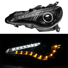 Load image into Gallery viewer, Spyder Scion FRS 12-14 Projector Headlights DRL LED Black PRO-YD-SFRS12-BK