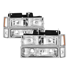 Carica l&#39;immagine nel visualizzatore di Gallery, Xtune Chevy Suburban 94-98 Headlights w/ Corner &amp; Parking Lights 8pcs Chrome HD-JH-CCK88-AM-C-SET