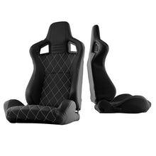 Load image into Gallery viewer, Xtune Scs Style Racing Seat Carbon Pu White X Black/Black Passenger Side RST-SCS-05-BKWX-PA