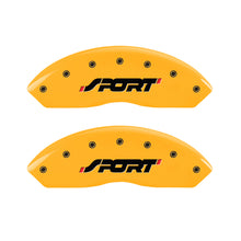 Load image into Gallery viewer, MGP 4 Caliper Covers Engraved Front &amp; Rear SPORT Yellow finish black ch