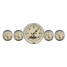 Carica l&#39;immagine nel visualizzatore di Gallery, Autometer Antique Beige 5 Piece Kit 3-3/8in &amp; 2-1/16 Elec. Speedometer Gauges