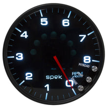 Carica l&#39;immagine nel visualizzatore di Gallery, Autometer Spek-Pro Gauge Tachometer 5in 8K Rpm W/Shift Light &amp; Peak Mem Black/Smoke/Black