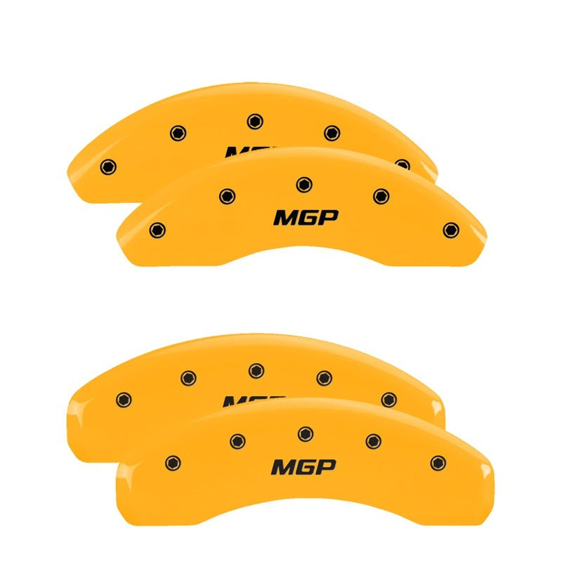 MGP Front set 2 Caliper Covers Engraved Front MGP Yellow finish black ch