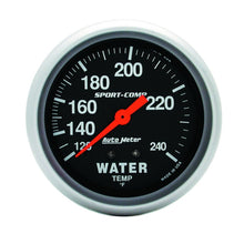 गैलरी व्यूवर में इमेज लोड करें, Autometer Sport-Comp 2 5/8in 120-240 F Mechanical Water Temp Gauge