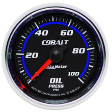 Laden Sie das Bild in den Galerie-Viewer, Autometer Cobalt 52mm 100 PSI Mechanical Oil Pressure Gauge