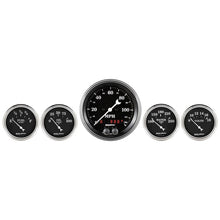 Cargar imagen en el visor de la galería, Auto Meter Gauge Kit 5 pc. 3 3/8in &amp; 2 1/16in GPS Speedometer Old Tyme Black