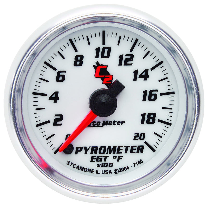 Autometer C2 52mm 2000 Deg F Electronic EGT Pyrometer Gauge