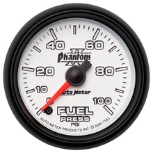 Charger l&#39;image dans la galerie, Autometer Phantom II 52.4mm Full Sweep Electronic 0-100psi Fuel Pressure Guage