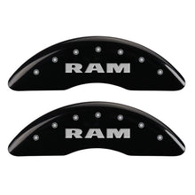 Load image into Gallery viewer, MGP 4 Caliper Covers Engraved Front &amp; Rear RAM Black finish silver ch