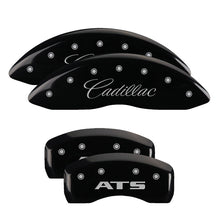 Laden Sie das Bild in den Galerie-Viewer, MGP 4 Caliper Covers Engraved Front Cadillac Engraved Rear ATS Black finish silver ch