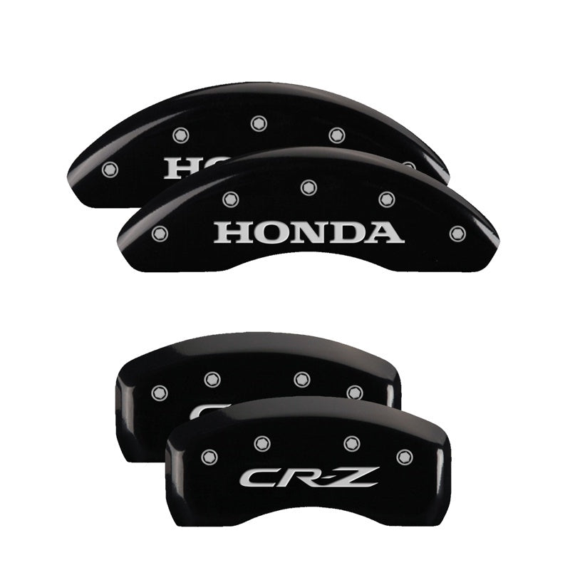 MGP 4 Caliper Covers Engraved Front Honda Engraved Rear CR-Z Black finish silver ch