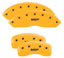 Load image into Gallery viewer, MGP 4 Caliper Covers Engraved Front &amp; Rear MGP Yellow Finish Black Char 2010 Infiniti G37