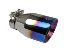 Carica l&#39;immagine nel visualizzatore di Gallery, aFe Mach Force XP 304 Stainless Steel Clamp-On Exhaust Tip 2.5in Inlet / 4in Outlet - Blue Flame