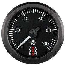 Load image into Gallery viewer, Autometer Stack 52mm 0-100 PSI 1/8in NPTF Male Pro Stepper Motor Oil Pressure Gauge - Black